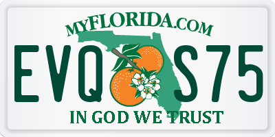 FL license plate EVQS75