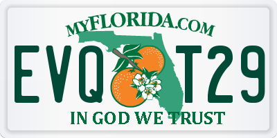 FL license plate EVQT29
