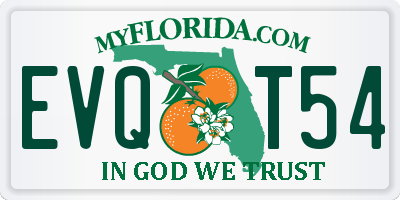 FL license plate EVQT54