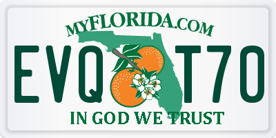 FL license plate EVQT70