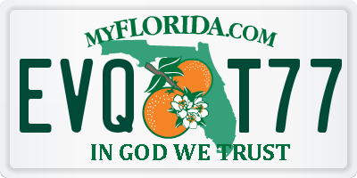FL license plate EVQT77