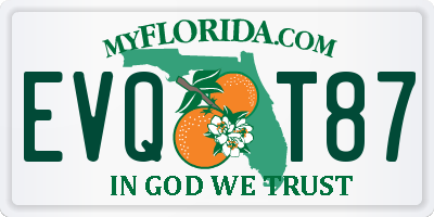 FL license plate EVQT87