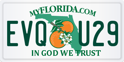 FL license plate EVQU29