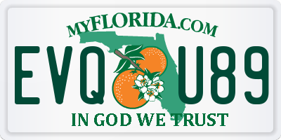FL license plate EVQU89