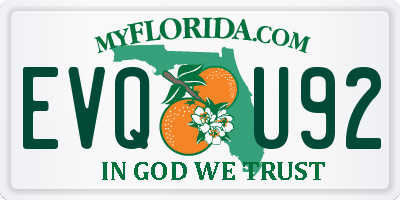 FL license plate EVQU92