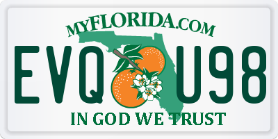 FL license plate EVQU98