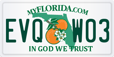 FL license plate EVQW03