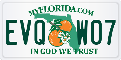 FL license plate EVQW07
