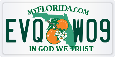 FL license plate EVQW09