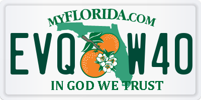 FL license plate EVQW40