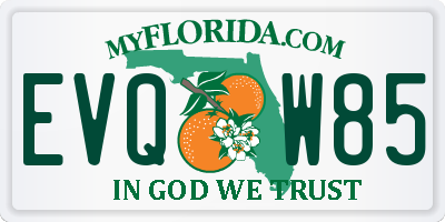 FL license plate EVQW85