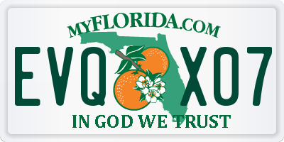 FL license plate EVQX07