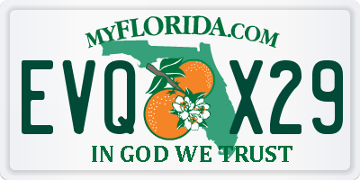 FL license plate EVQX29
