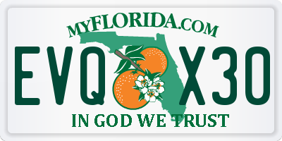 FL license plate EVQX30
