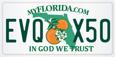 FL license plate EVQX50