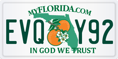 FL license plate EVQY92