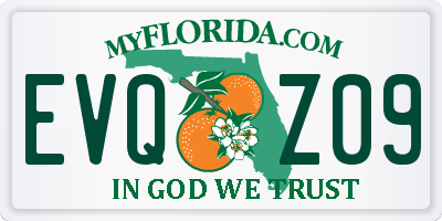 FL license plate EVQZ09