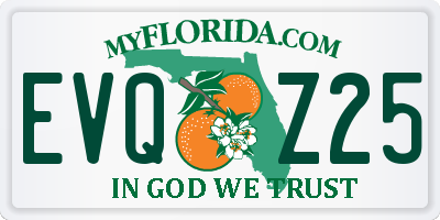 FL license plate EVQZ25