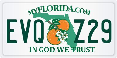 FL license plate EVQZ29