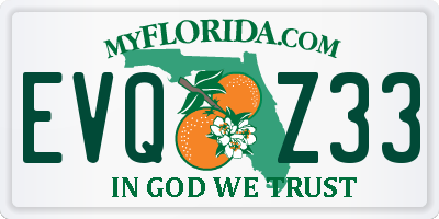 FL license plate EVQZ33