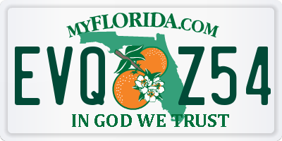 FL license plate EVQZ54