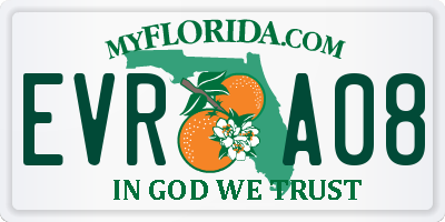 FL license plate EVRA08