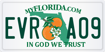 FL license plate EVRA09