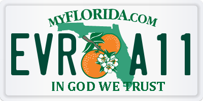 FL license plate EVRA11