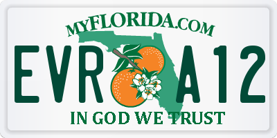 FL license plate EVRA12