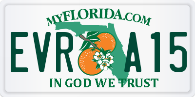 FL license plate EVRA15