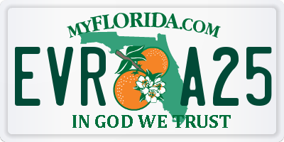 FL license plate EVRA25