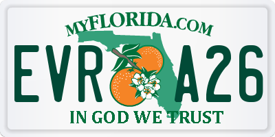 FL license plate EVRA26