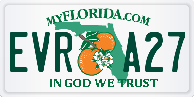 FL license plate EVRA27