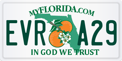 FL license plate EVRA29