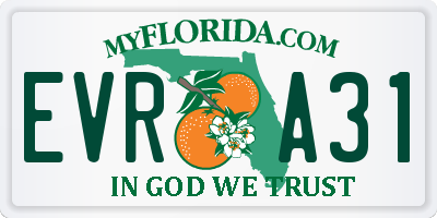FL license plate EVRA31