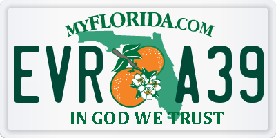 FL license plate EVRA39