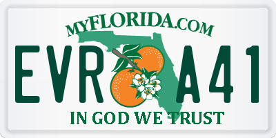 FL license plate EVRA41