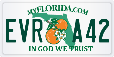 FL license plate EVRA42