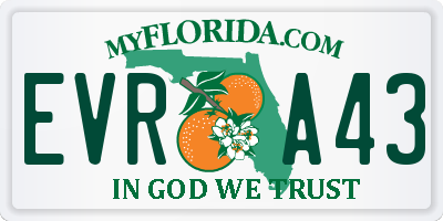 FL license plate EVRA43