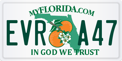 FL license plate EVRA47
