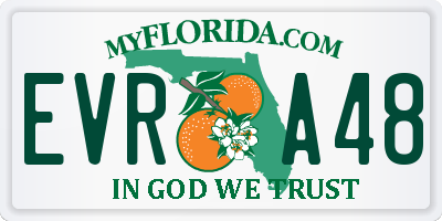 FL license plate EVRA48