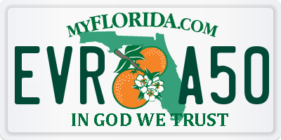 FL license plate EVRA50