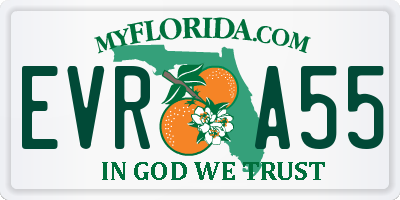 FL license plate EVRA55