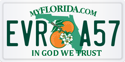 FL license plate EVRA57