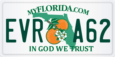 FL license plate EVRA62