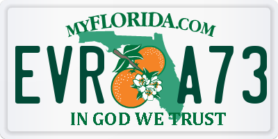FL license plate EVRA73