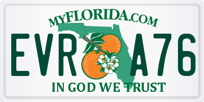 FL license plate EVRA76