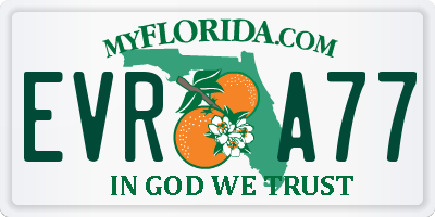 FL license plate EVRA77