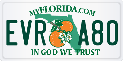 FL license plate EVRA80