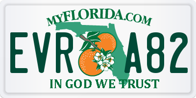 FL license plate EVRA82